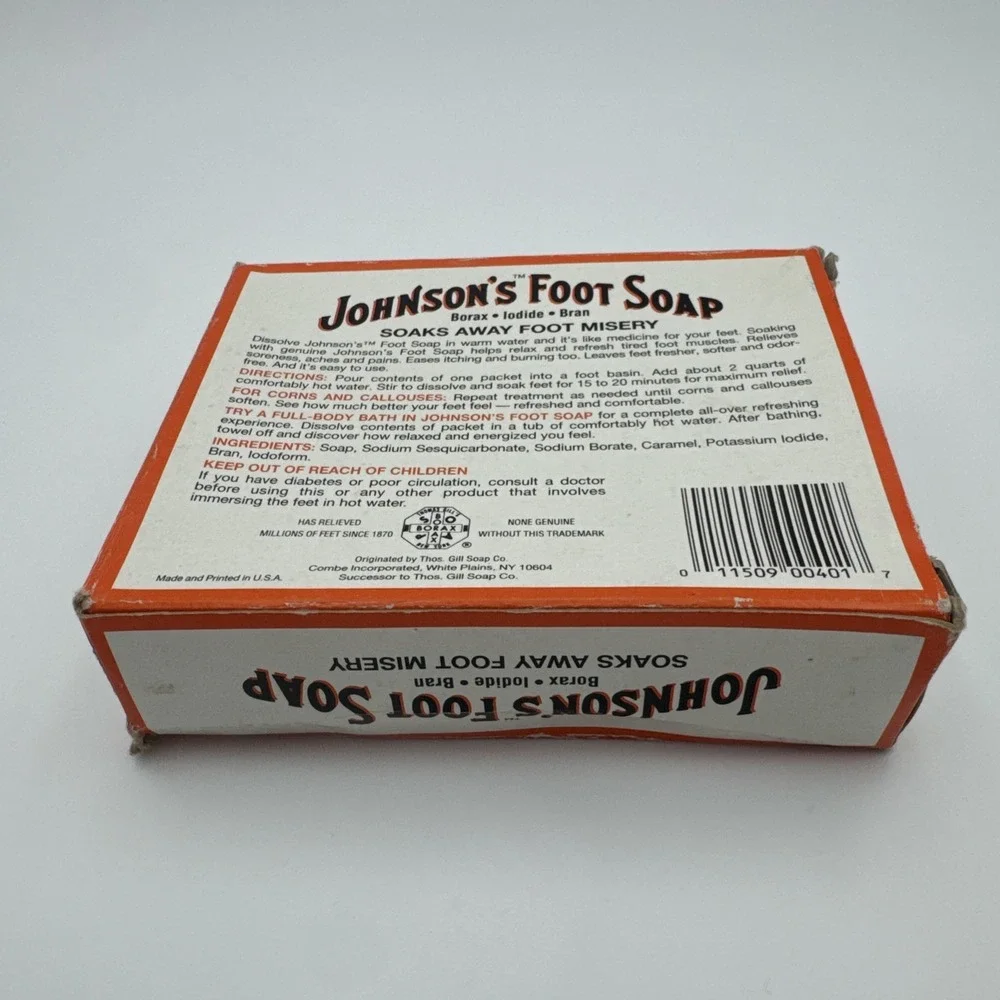 Vintage JOHNSON'S Foot Soap Powder - 3 Packets With Box Discontinued